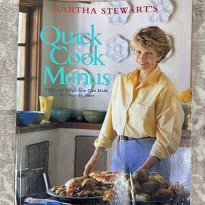 VTG 1988 Martha Stewart Quick Cook Meals Menu CookBook Recipes Picture Paperback
